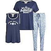 Lucky Brand Women's Pants Set, 3 Piece T-Shirt, Tank, Top, and Joggers, Casual Everyday Loungewear for Women (S-XL)