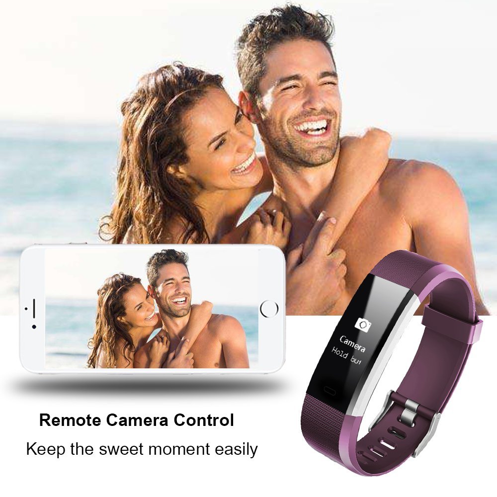 Fitness Tracker,KEDA Activity Tracker Watch Smartband Sport Wristband With Heart Rate Monitor,IP67 Waterproof Smart Bracelet With Pedometer Calorie Counter For IOS & Android Smartphone (Purple)