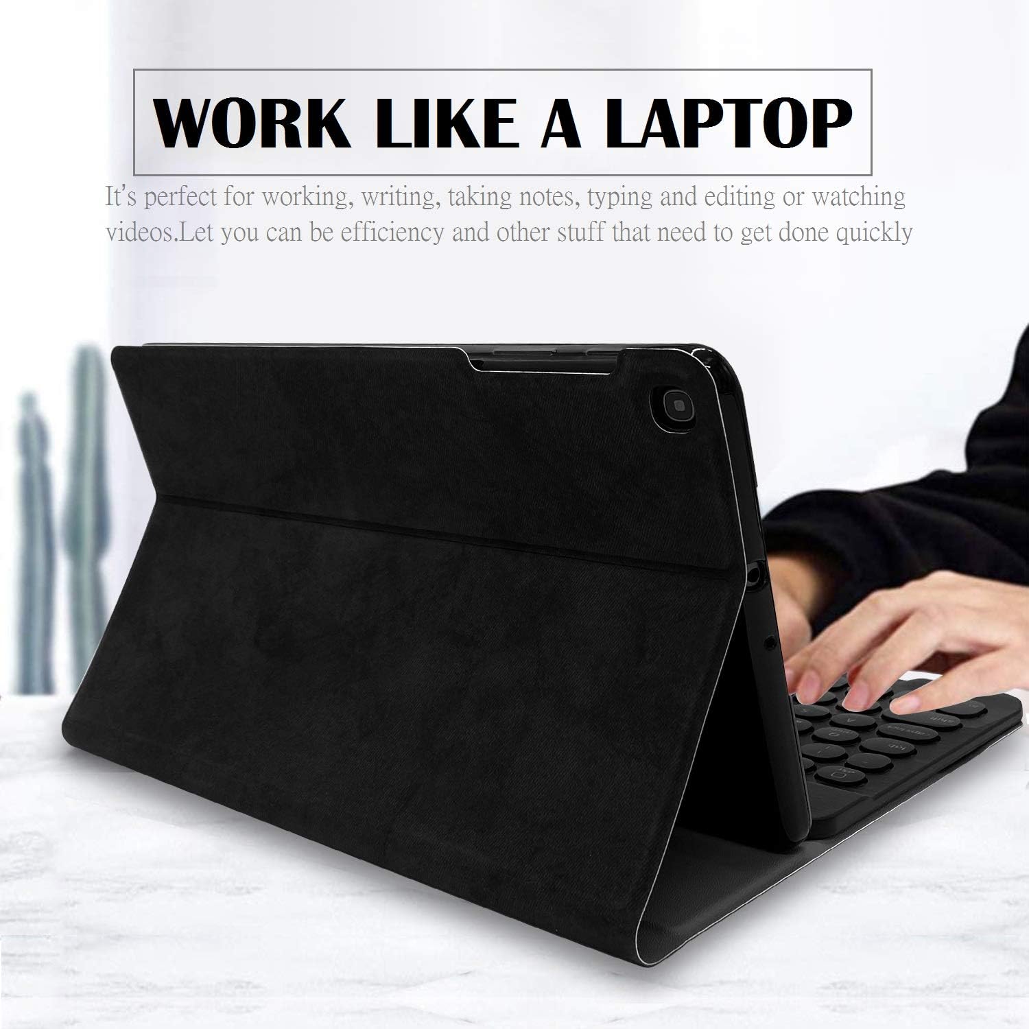 Samsung Galaxy Tab S6 Lite Case with Keyboard & Built-in S Pen Holder-Slim Smart S6 Lite Case with Detachable Keyboard for Samsung Tab S6 Lite 10.4 2022/2020 (SM-P610/P613/P615/P619) - Image 5