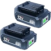 DTK Replacement for Skil 12V Battery 3.0Ah Fit for Skil 12V Cordless Power Tools 2 Packs