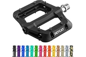 JETCAT Mountain Bike Pedals Flat - MTB Pedals Flat, Bicycle Pedals for BMX/MTN/Road/Gravel/EBike, BMX Pedals, Platform Pedals, Adults & Kids Bike Replacement Upgrades Parts 9/16