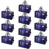 KRYSTY 10-Pack Heavy Duty Moving Bags and Large Storage Bags with Strong Handles, Durable Zippers,and Space-Saving Design,Extra Large Storage Totes for Space Saving and Moving Supplies