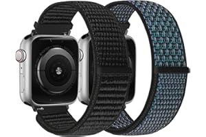 WolliLe Nylon Sport Loop Band Compatible with Apple Watch Band 38mm 40mm 41mm 42mm 44mm 45mm 49mm Women Men, Adjustable Breathable Replacement Strap for iWatch Series 9 8 7 6 5 4 3 2 1 SE Ultra 2/1