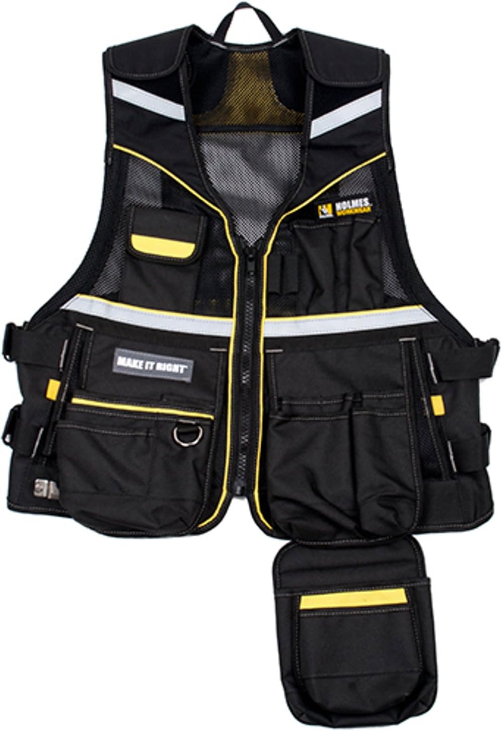 Multi-Pocket Carpenter Tool Vest - High Visibility, Adjustable, For Electricians & Construction