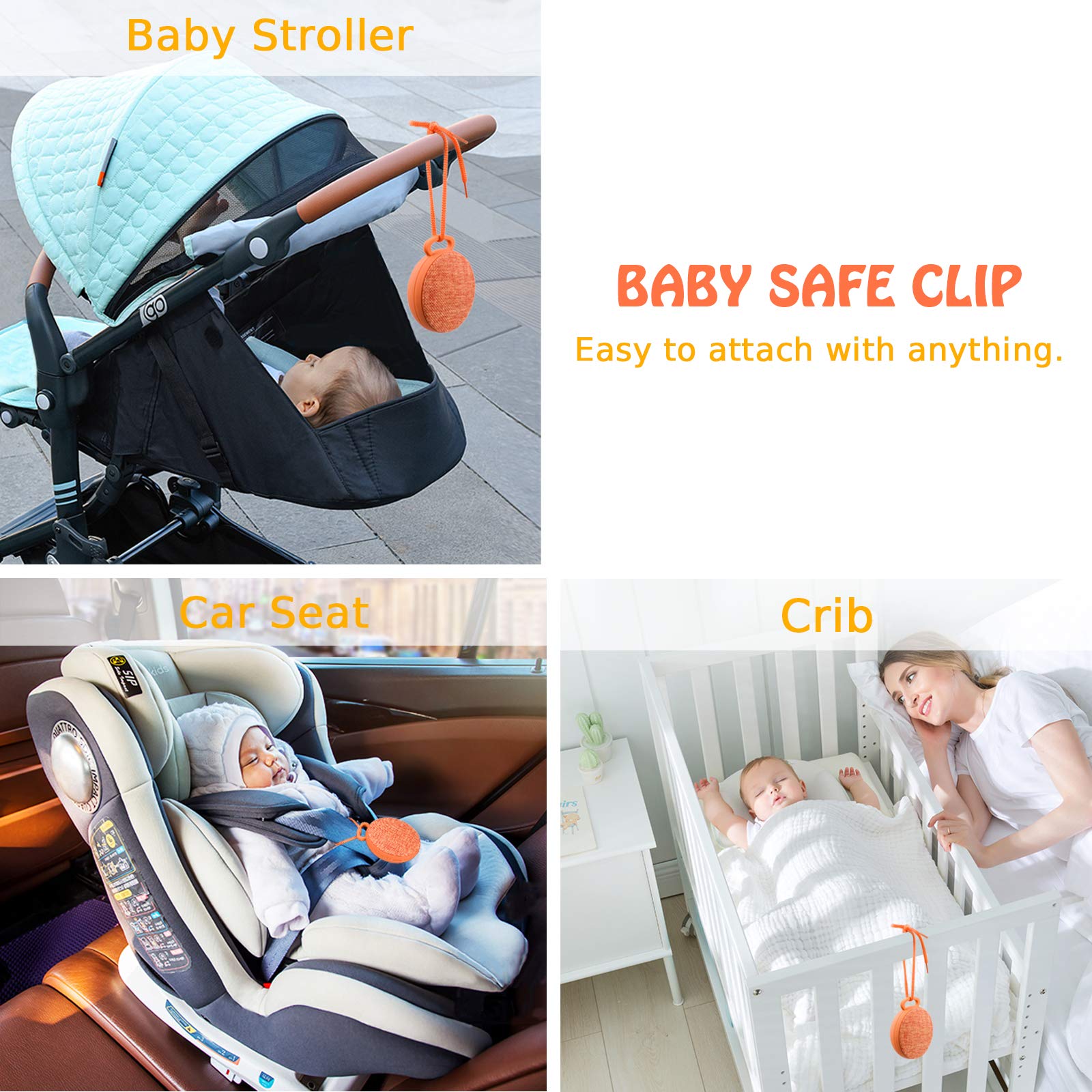 Sound Machine, L\'émouchet 9 Sounds Baby White Noise Machine, 4 Soothing Nature Sounds & 5 Lullabies, Rechargeable Battery, Much Longer Auto-Off Timer, Portable Sound Machine（102 Decibels）