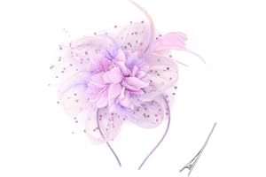 AQOKKA Women Fascinators Hats Flower Fascinators with Headband and Clip Tea Party Headwear for Women and Girls