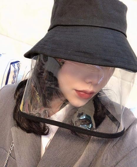 Amazon Co Jp 韓国語バージョンのアンチスプレー帽子春と夏のサンシェード付きマスク保護漁師帽子ダストカバー顔保護目防風盆地帽子 服 ファッション小物