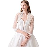Women's Wedding Top Lace Jacket for Bride Lace Bolero Jacket Long Sleeve