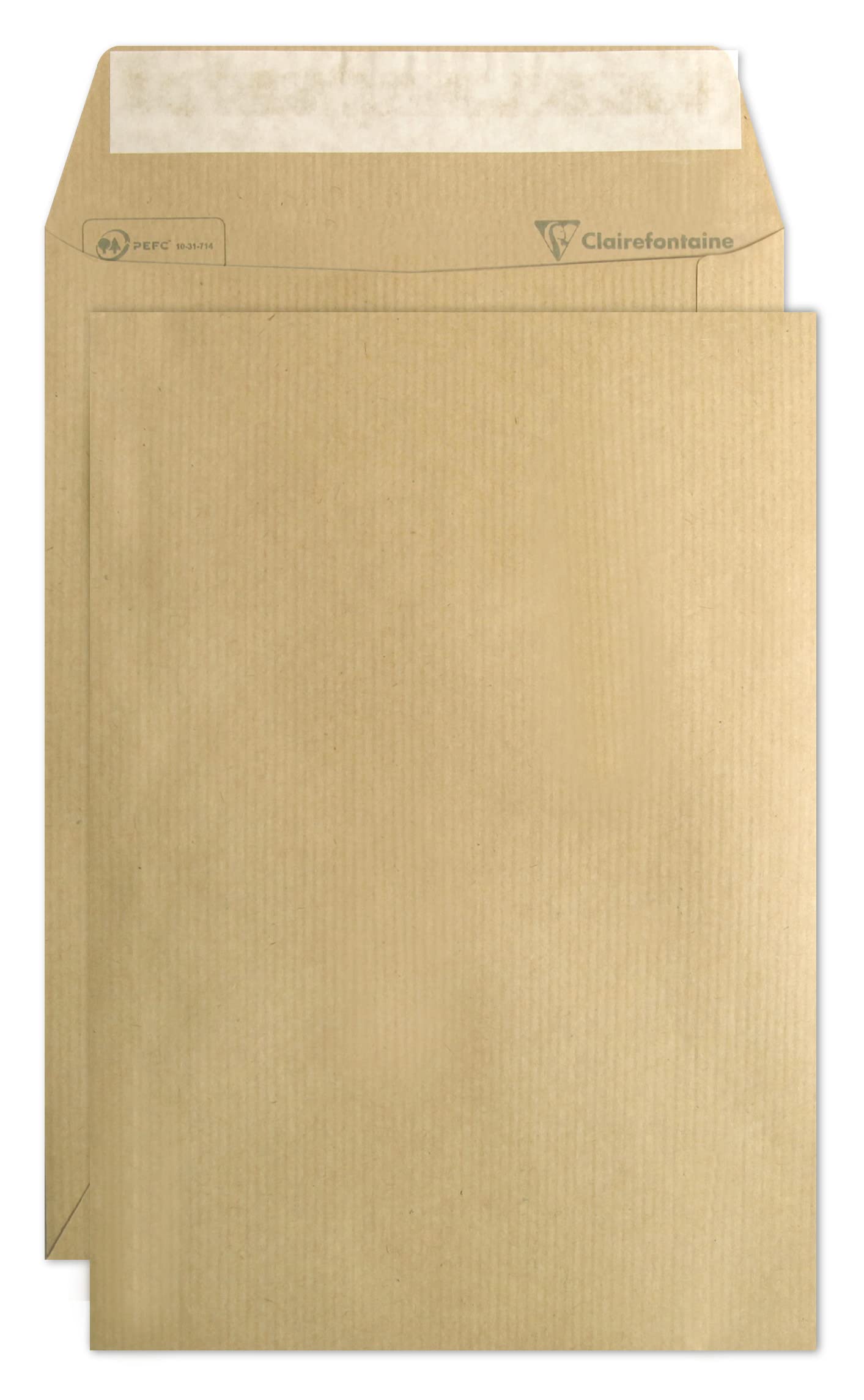 Clairefontaine 744C - Box of 500 Kraft Milleraies Brown Envelopes - Size: B5-176x250 mm - Self-adhesive - 90g/m² - Correspondence - Manufactured in France