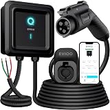 EVIQO Level 2 EV Charger J1772, Wall Home, 25ft Cable, Enhanced WiFi Smart App - Weatherproof Indoor/Outdoor (IP66,NEMA 4), UL, ETL Certified - 48 Amp - 11.5kW, 240V Hardwire