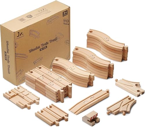 SainSmart Jr. Wooden Train Track 52 PCS, Track Expansion Compatible ...