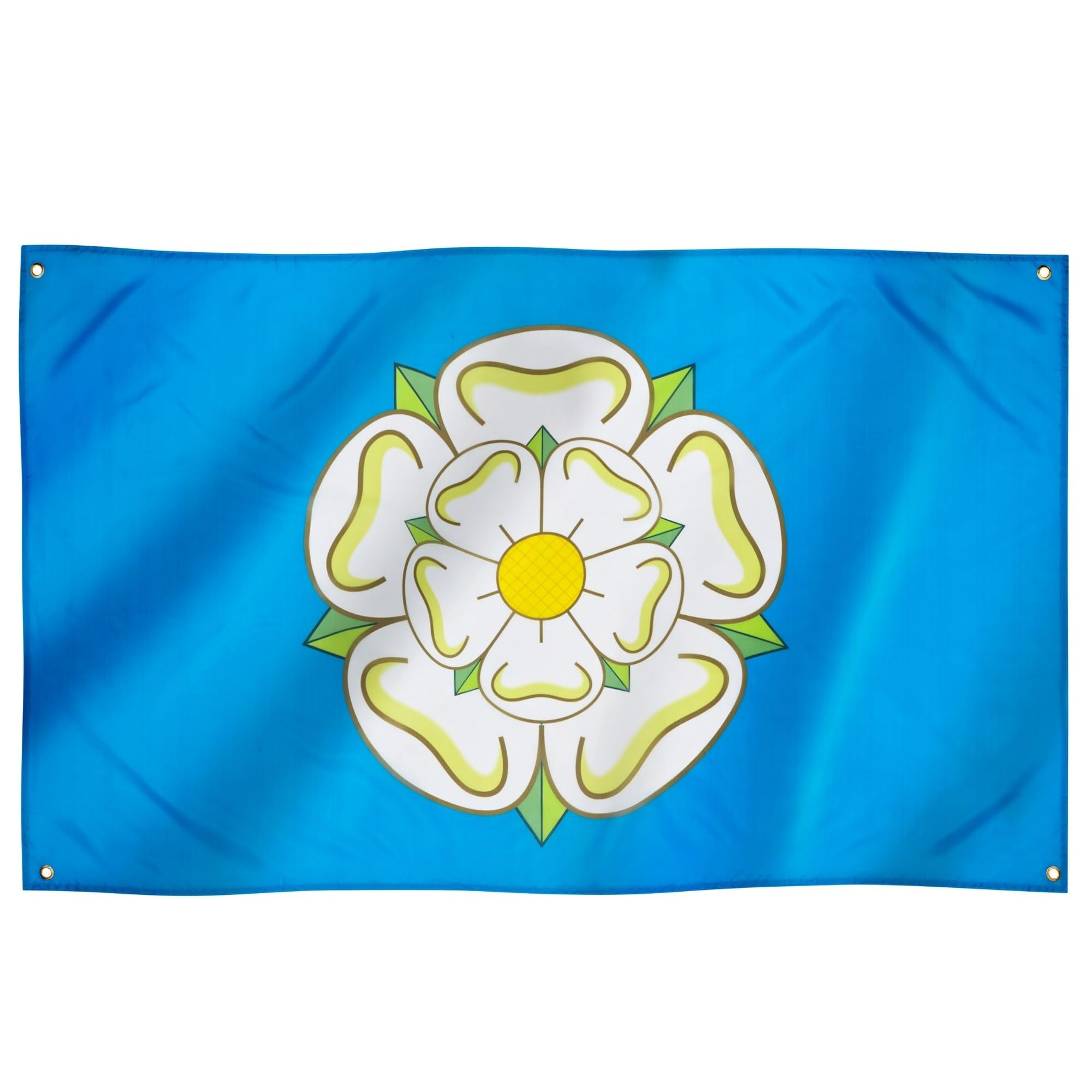 Runesol Yorkshire Flag, 91x152cm, 3ft x 5ft, White Rose Flag, 4 Grommets, Eyelet in Every Corner, Premium Flags, Inside, Outside, Vivid Colours — image 1