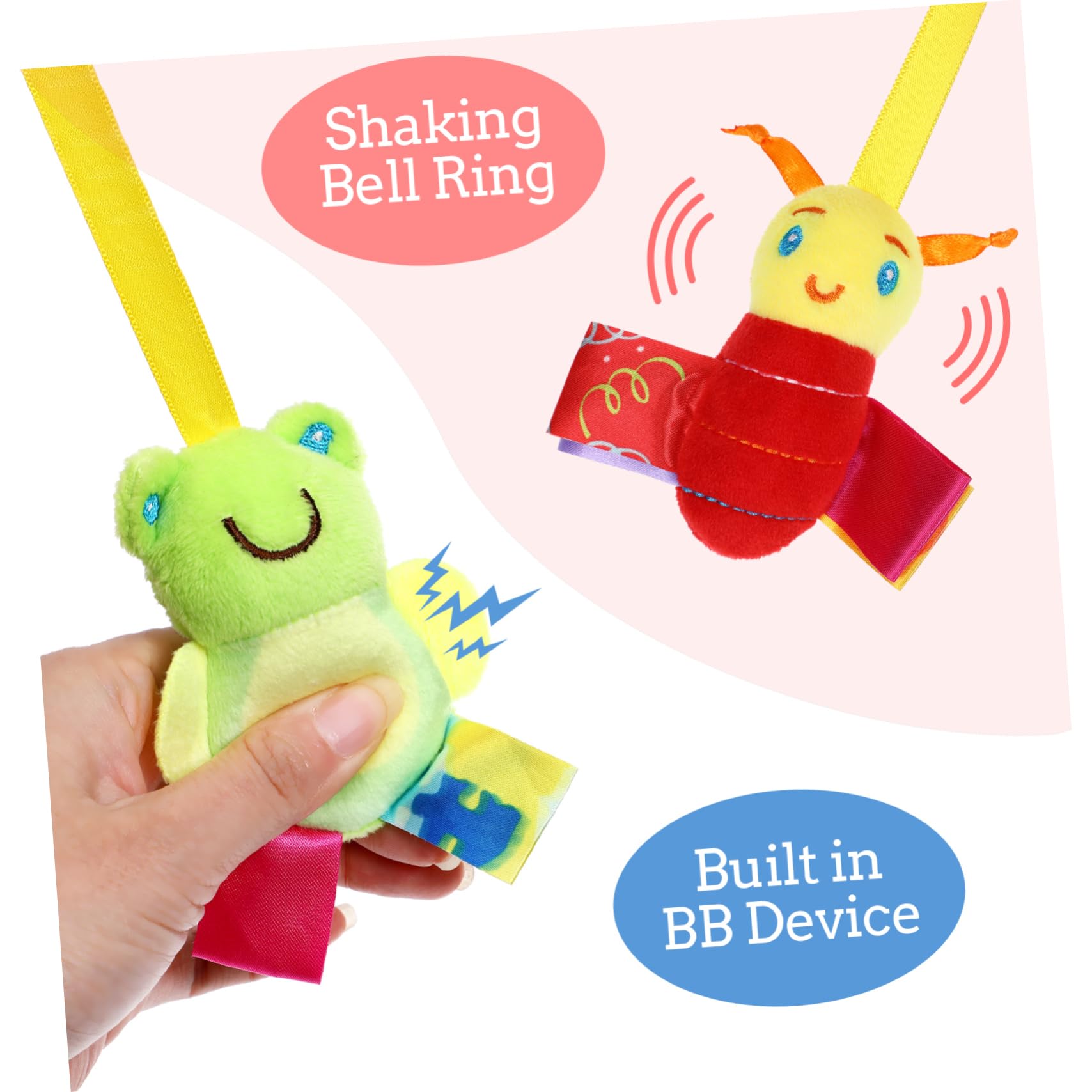 ifundom Car Seat Toys, Toys for Car Seat Crib Mobile Bed Around Rattle Bell Cartoon Insect Stroller Hanging Stuffed Wrap Spiral Safety Plush Toys for Crib Bed Stroller Car Seat Bar