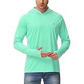 isnowood Sun Shirt UPF 50+ Men's Fishing Shirt Long Sleeve UV Protection Hoodie Rash Guard for Swimming Running Hiking Light