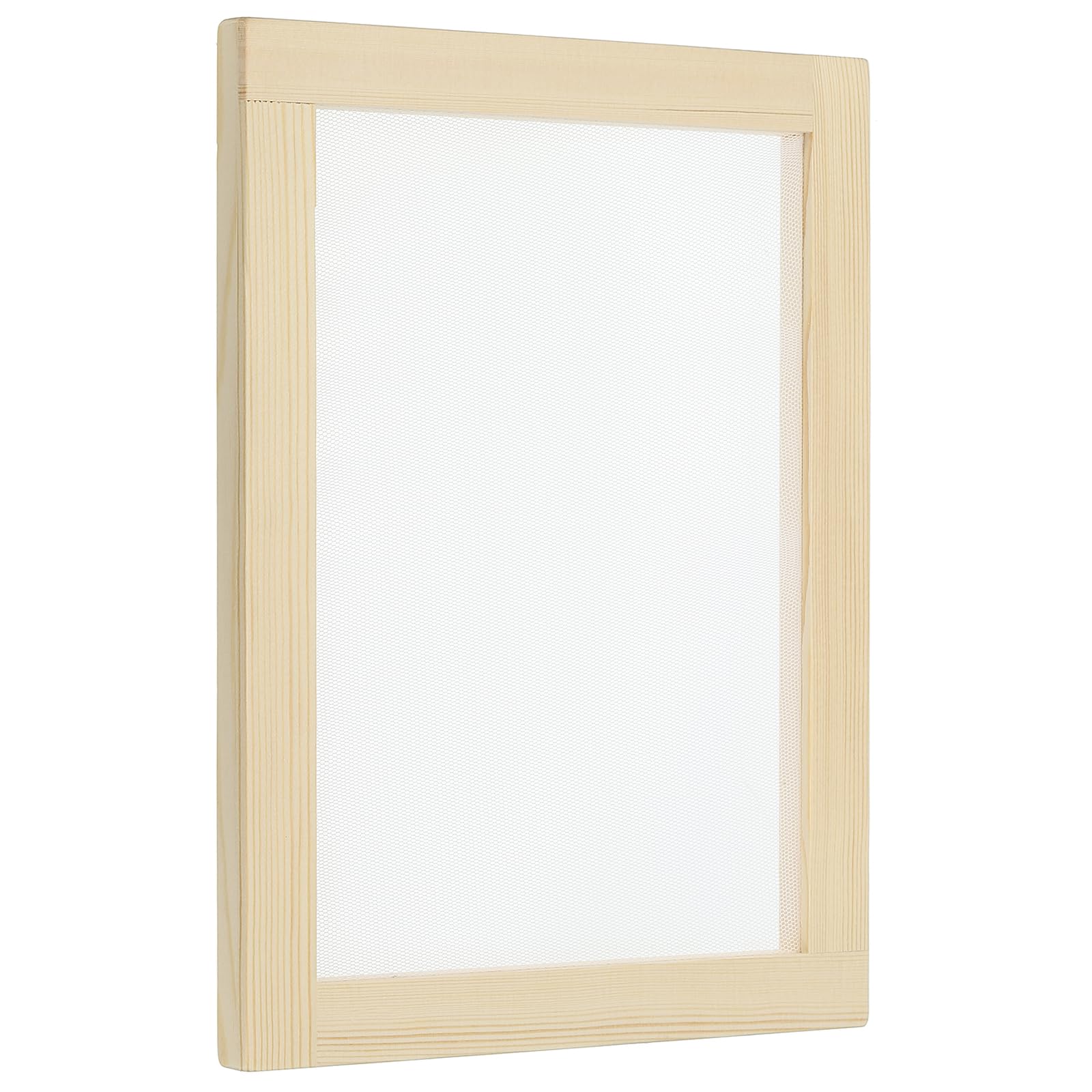 PATIKIL 9.8"x7.8" Wooden Paper Making Screen, Paper Making Mould Frame Papermaking Mould Deckle for DIY Paper Craft Dried Flower Handcraft, Natural Color