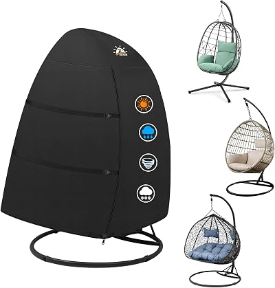Zettum Outdoor Egg Chair Cover 600D PU Waterproof Double Cocoon 173x167cm
