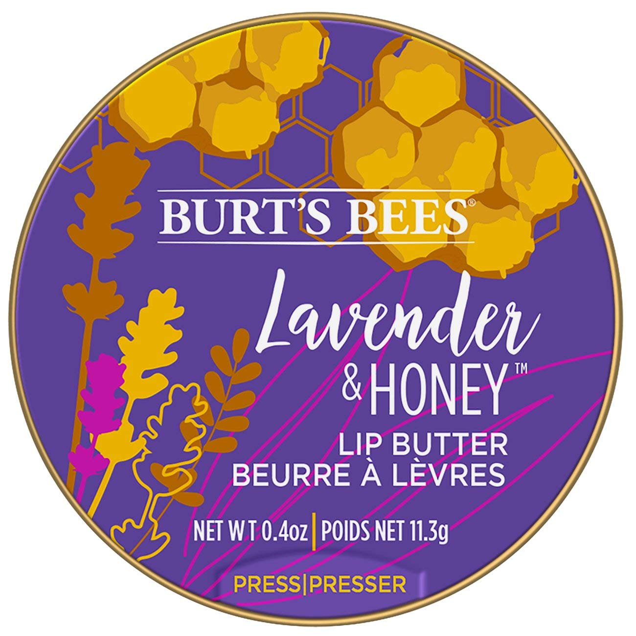 Burt’S Bees 100% Natural Origin Moisturising Lip Butter with Lavender and Honey, 1 Tin 11.3 g