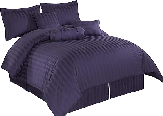 Amazon Com Royal Calico Full Dark Purple 7 Piece Comforter Set
