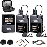 COMICA BoomX-D2 Wireless Lavalier Microphone for iPhone, Android Camera, Dual Lapel Mic System with 2 Transmitters, 656ft Stable Range, Noise Cancelling, Ideal for Vlog, YouTube, Content Creators
