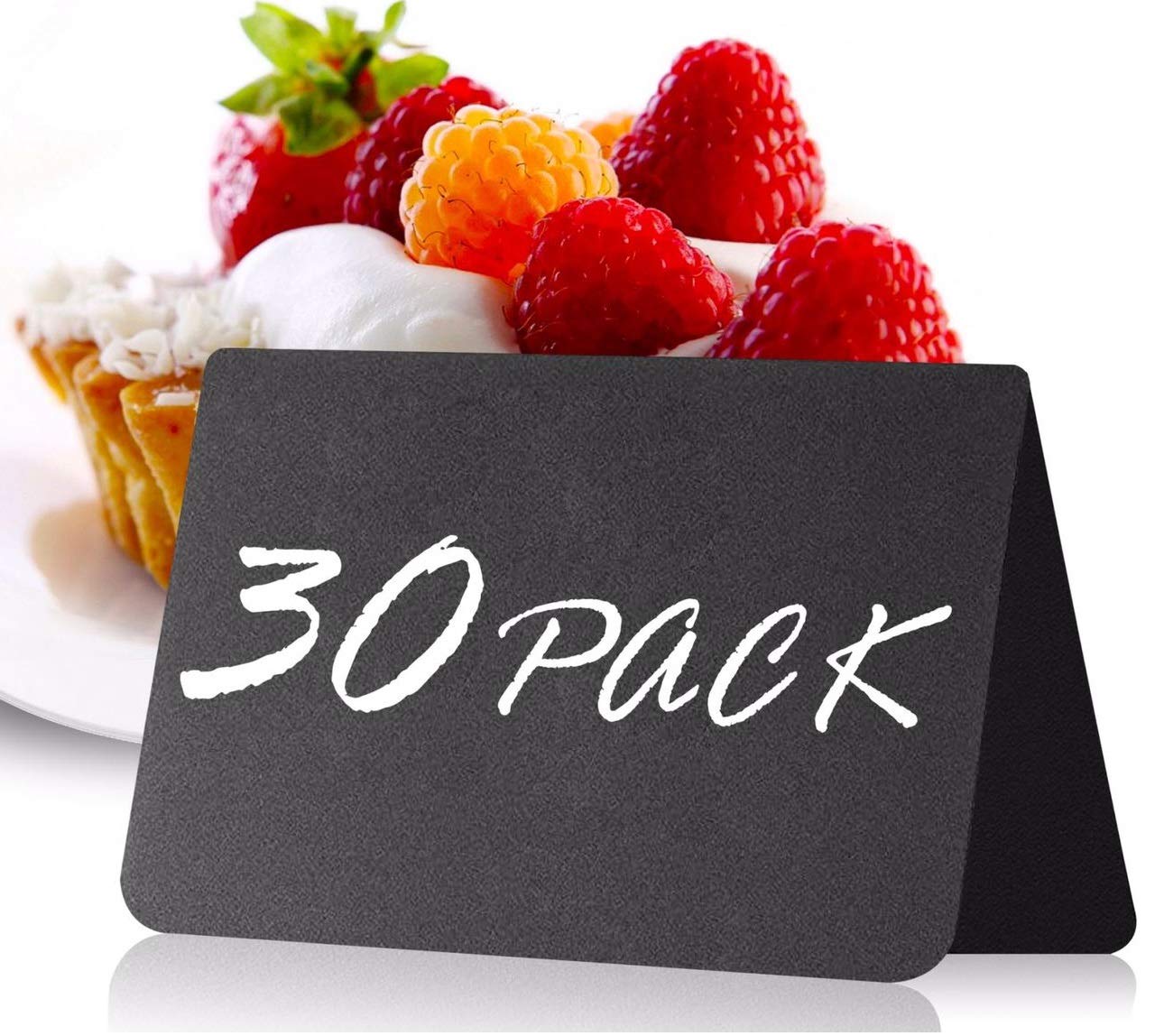 30 Pack Mini Chalkboard Table Tent Signs 7x10 cm – Reusable Food Labels for Buffet, Bakery, Catering & Party Displays – Plastic Standing Chalkboard Tags & Tabletop Signs