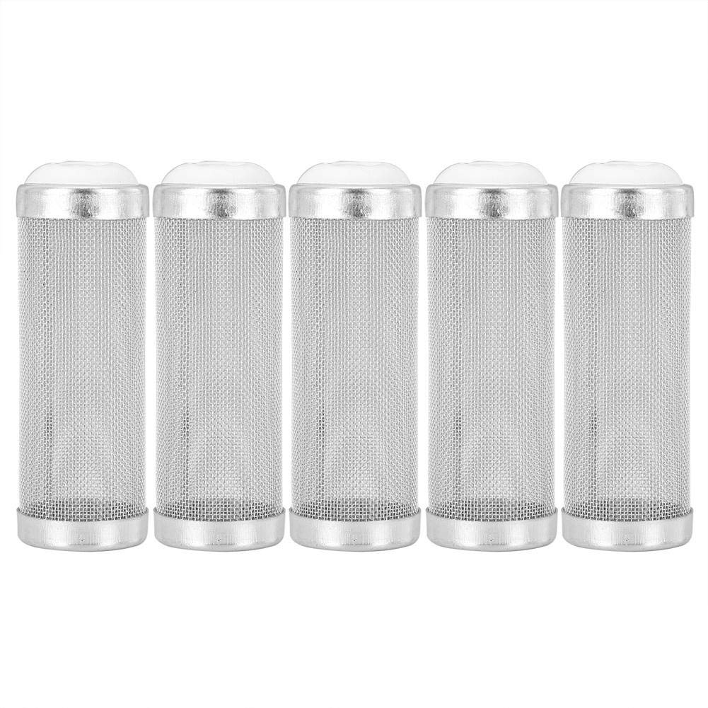 5 pcs Shrimp Filter Guard Stainless Steel Aquarium Mesh Net Inlet Sleeve Fish Tank Filter Inlet Nozzle Filter Net Sleeve for Protecting Fish Shrimp Inhalation (12mm)