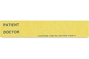 Carstens - Yellow Patient/Doctor Preprinted ID Cards for 1.5 – 4” Ring Binder Spines - Pack of 100 (1649-03) - Ideal Medical Record Labels for 3 Ring Binders