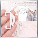 kuou 100 PCS Curtain Hooks White Plastic Gliders for Track Rails view 3