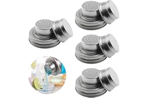 Universal Mason Jar Shaker Lids, Stainless Steel Mason Jar Shaker Lids with Silicone Seals, Masons Jars Spice Lid for Dredge 