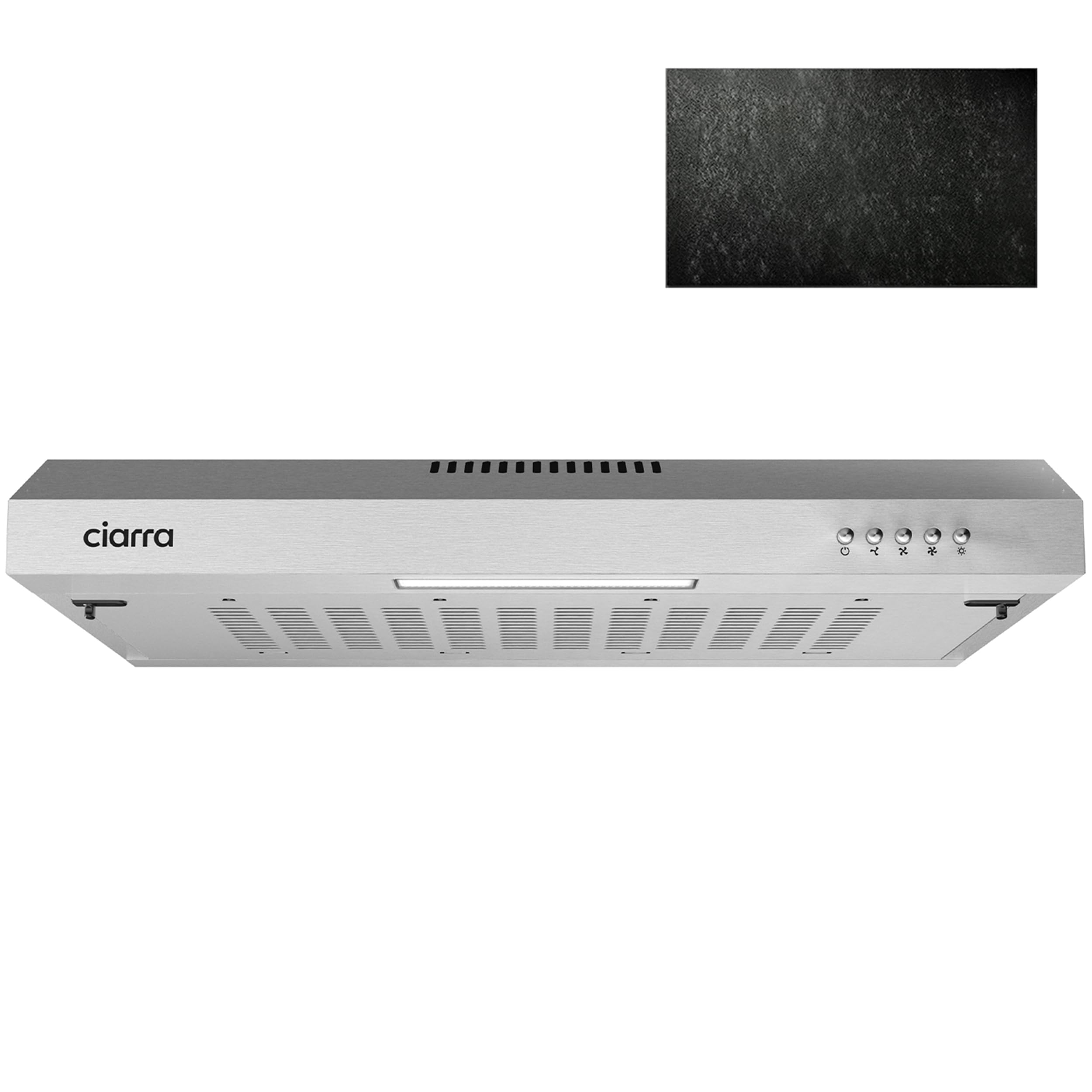 CIARRA 60cm Visor Cooker Hood Undercabinet Hoods Stainless Steel Wall Mounted Kitchen Extractor Fan Model CBCS6903