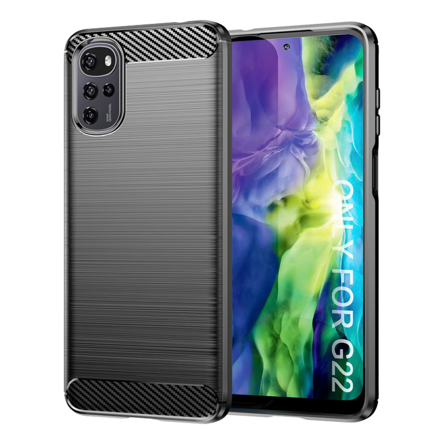 TailTech Case for Motorola G22/E32/E32S Case, [Black] Brushed Stripe TPU Phone Cover with Shockproof Protection, Compatible with Moto G22/E32/E32S Phone Case