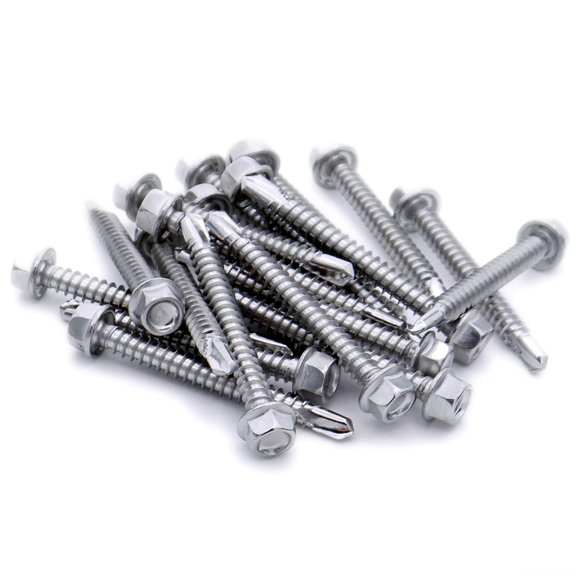 No.14 x 0.6 (6.3mm x 16mm) Hex Self-Drilling Screw (Flanged) - Stainless Steel (A2) (Pack of 10)
