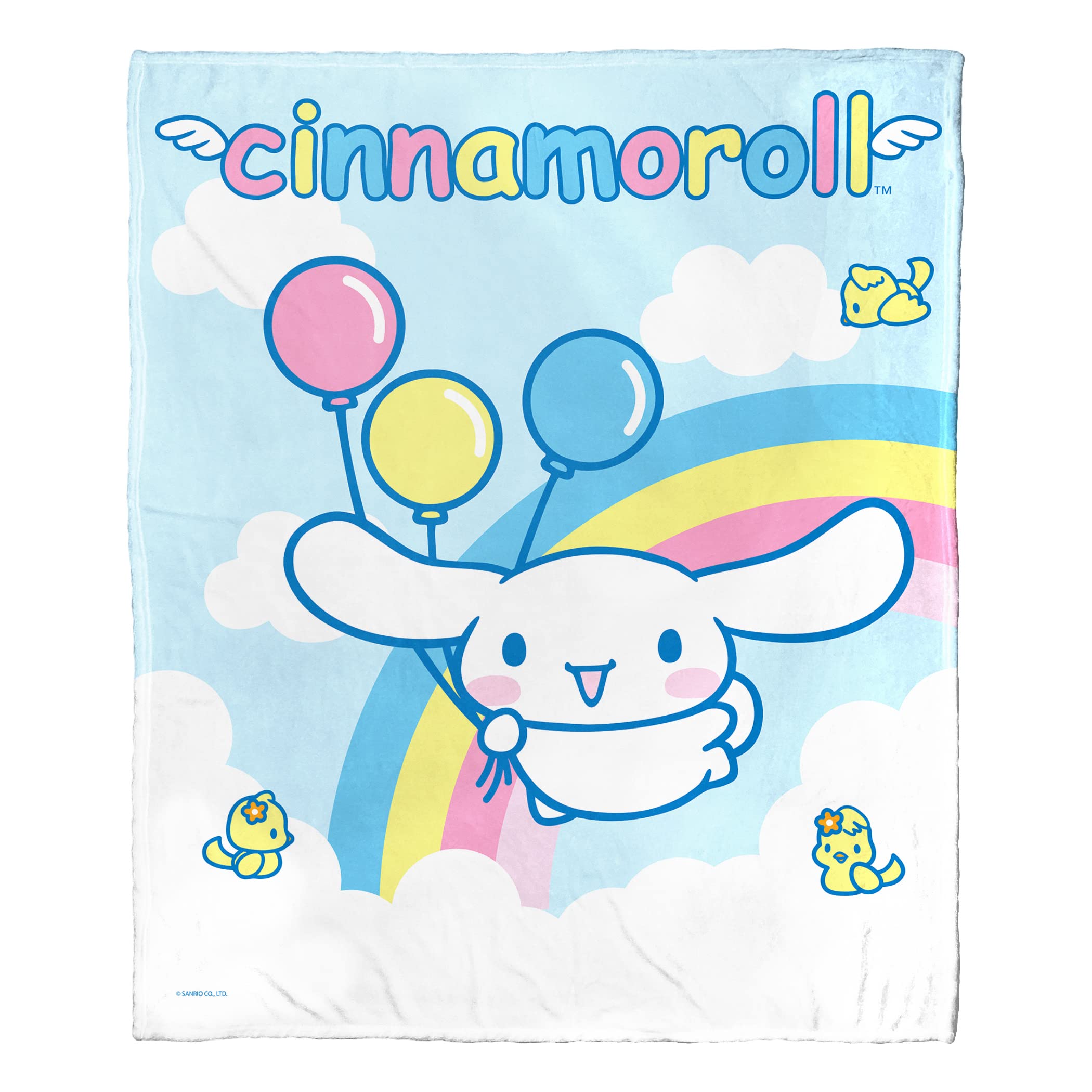 Northwest Cinnamoroll Silk Touch Throw Blanket, 50" x 60", Rainbow Clouds
