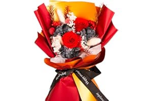 Flowers Preserved Bouquet Birthday,XMFAYUAN Roses Preserved Flowers,Cut Flowers For Delivery Prime,Preserved Flower Bouquet For Mothers Day Valentines Day Anniversary (Red2)