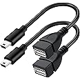 SaiTech IT (2 Pack Mini USB OTG Cable for Digital Cameras - USB A Female to Mini USB B 5 Pin Male Adapter Cable