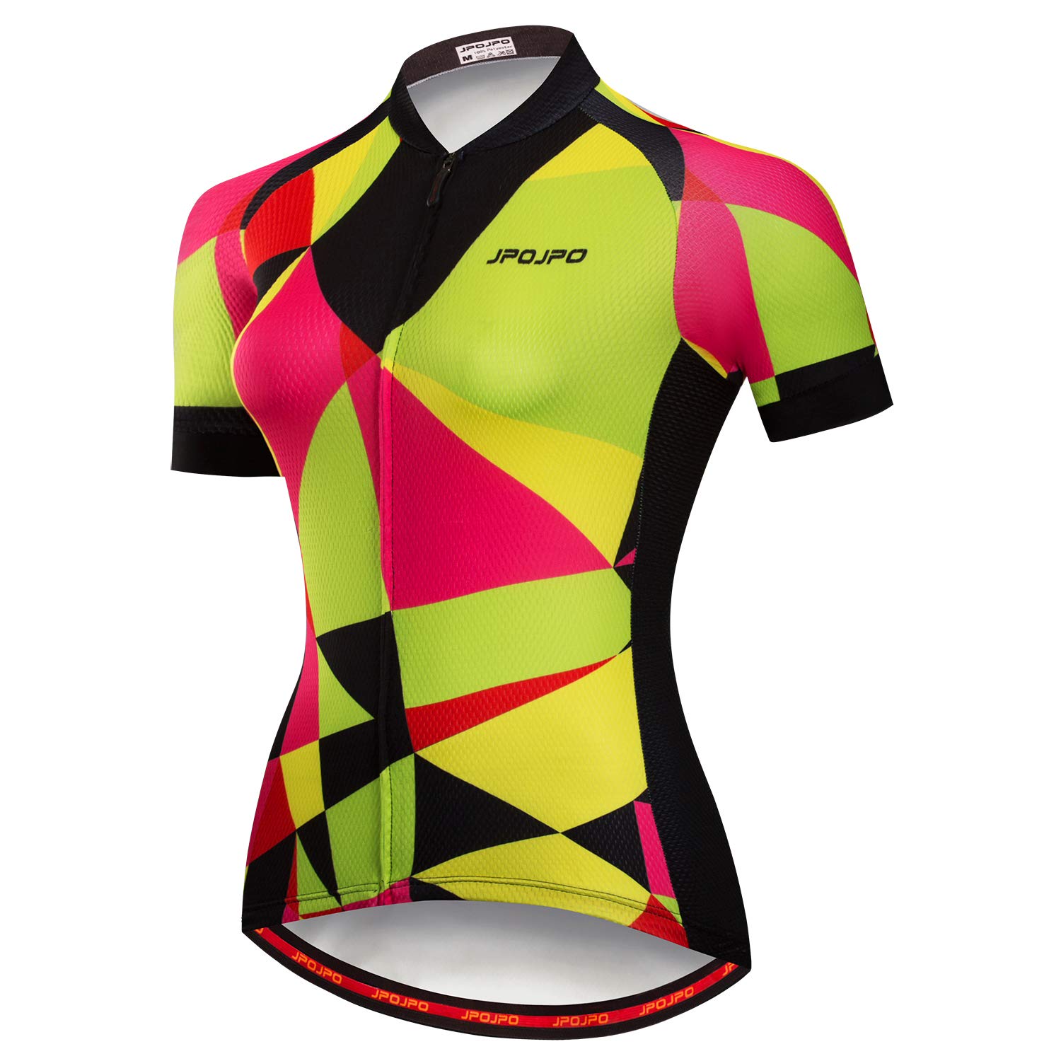 PSPORT Women's Cycling Jersey, Short Sleeve and Bike Clothing Reflective 3-Pockets S-3XL