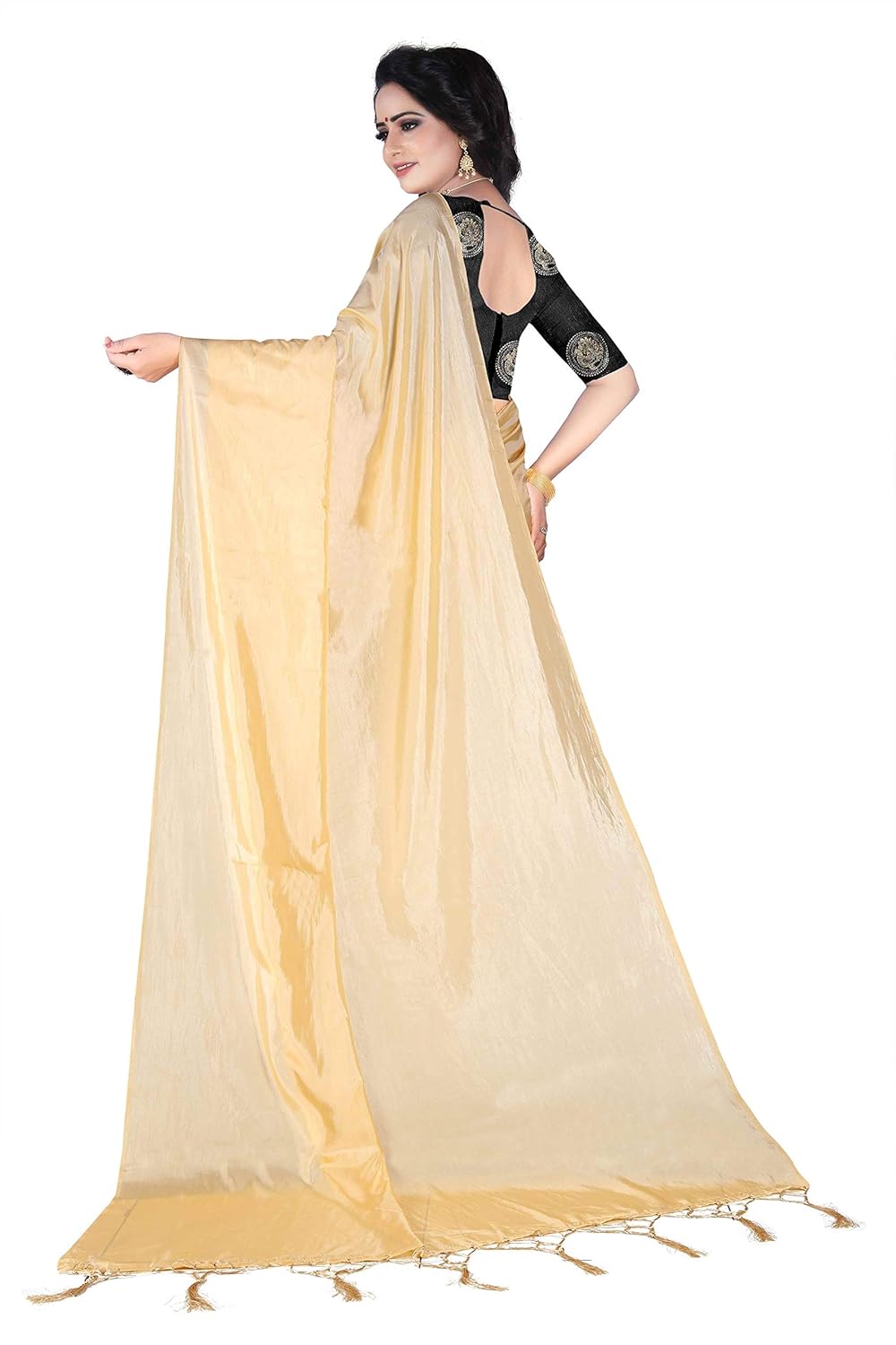 winlecart embrodered blouse plain silk saree