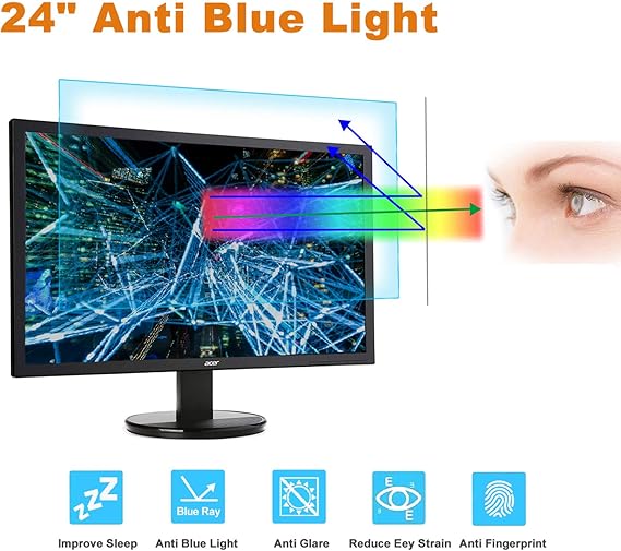24 Inch Monitor Screen Protector Blue Light Filter, FORITO