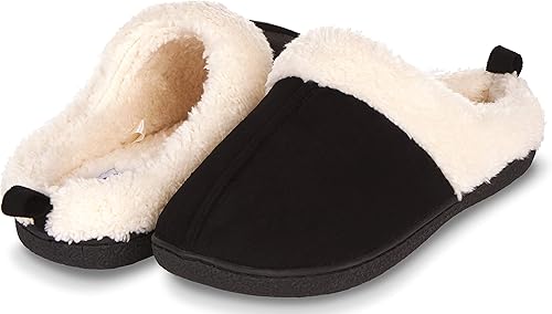 Amazon Com Floopi Slippers For Women Memory Foam Fur Lined Clog