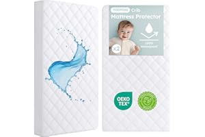 Yoofoss Waterproof Crib Mattress Protector 2 Pack, Quilted Crib Mattress Pad Cover Ultra Soft and Breathable, Machine Washable Toddler Mattress Protector for Standard Baby Crib Size 52''x28''