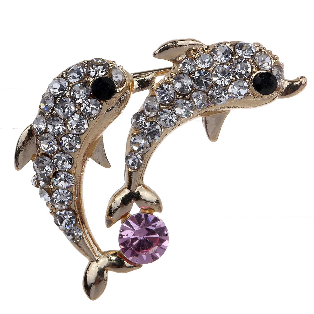 YAZILIND Jewelry Full Pretty Dolphin Brooches and Pins for Wedding Party