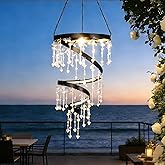 Solar Hanging Crystal Chandelier Outdoor Garden Decorative Lights Bright White 5ft LED Strip Waterproof Hanging Lantern for Valentine Gifts Garden Gazebo, Party, Wedding Style 2