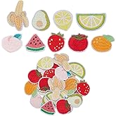 arricraft 54 Pcs Fruit Iron on Patches, Watermelon Banana Orange Pineapple Strawberry Embroidered Appliques for Clothing DIY Accessories Clothes Decoration Patches
