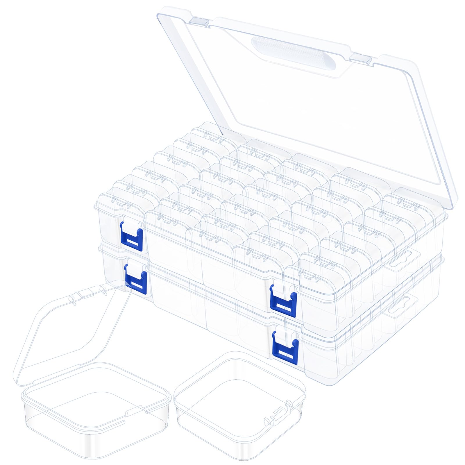 Photo 1 of FDKYOEK 92 PCS Bead Organizer Box, Plastic Bead Storage Containers, Clear Beads Case Storage Organizer for Jewelry Making Small Craft Diamond Art Accessories