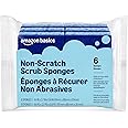 Amazon Basics Non-Scratch Dual-Sided Sponges for Nonstick Pots and Pans, Dish Scrubber, All-Purpose, 6-Pack, Packaging May Va