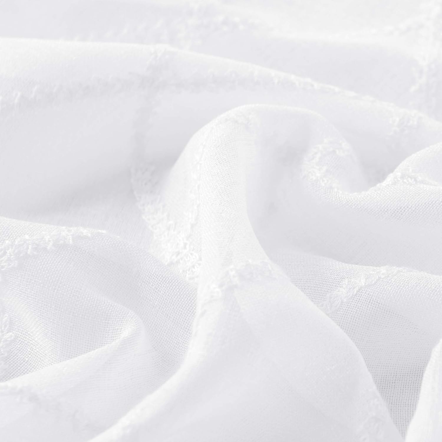 Deconovo Lot De 2 Rideau Voilage Blanc Transparent Brode Decoration Pour Rideaux Chambre Bebe A Pattes 140 X 175 Cm Decoration De La Maison Accessoires Et Decorations