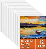 Koncci 20x25 cm Canvas Panels 12 Pack 3 mm Cotton Ready to Paint view 1