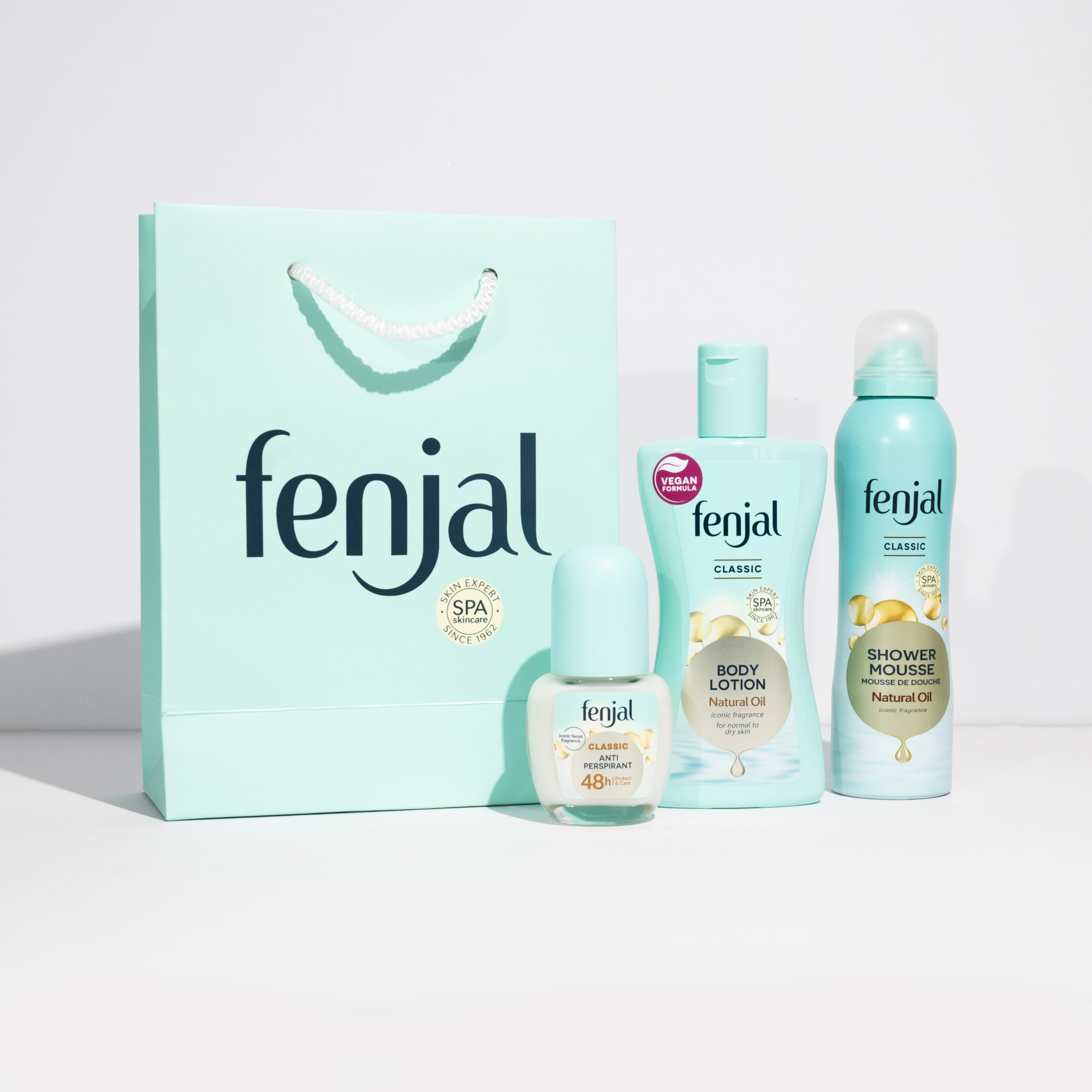 Fenjal Everyday Essentials |Classic Shower Mousse 200ml | Classic body lotion 200ml |Classic anti-perspirant roll on 50ml | Gift set