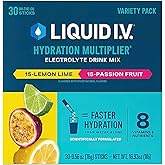 Liquid I.V. Hydration Multiplier Variety Pack, Lemon Lime & Passion Fruit 30ct