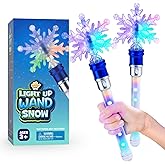 IPIDIPI TOYS Snowflake Wand - Spinning Light Up Magic Wand for Kids, Princess Fairy - Christmas Stocking Stuffers Light Up Toys, Goodie Bag Stuffers - Ideal Birthday Party Favors for Girls, Pack of 2