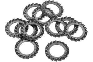 uxcell 10Pcs External Tooth Lock Washers, M14 Carbon Steel Serrated Locking Washers for Screw Bolt Mechanical Equipment Faste